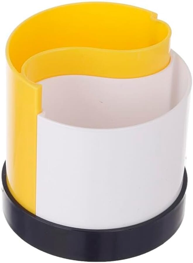 3A DG-6906 Acrylic Pen Holder 9X9X9 CM - White and Yellow